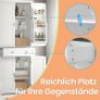 Tall White Storage Cabinet with Shelves and Drawer  XL Freestanding MDF Pantry Unit 182 cm Image 4