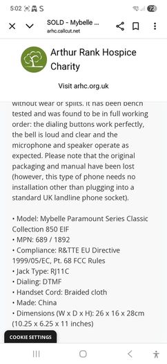 My belle 850 eif phone