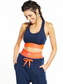 Adidas Bra Fitness Top Bnwt Mcd Size Navy Bright Orange