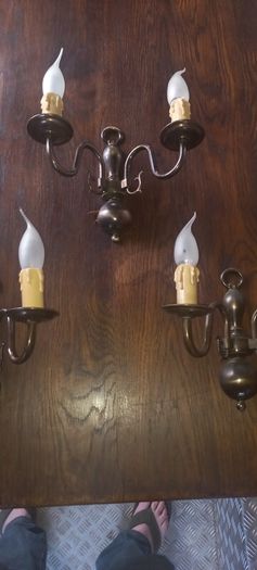 Antique French wall lights/sconces set of 3 working