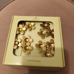 4 x Carolyn Donnelly gold  napkin rings
