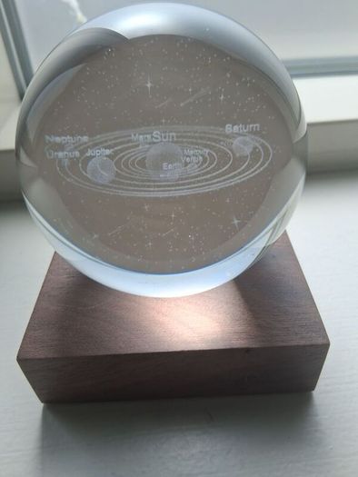 Gingko Amber Crystal Light - Solar System Night Light / Desk Lamp