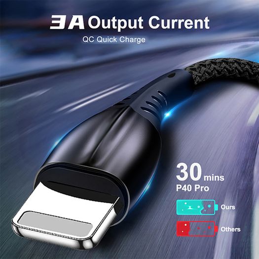 1m/2m/3m Long Lightning iPhone Charger for Apple iPhone 12 11 X 6 5 7 8 USB Cable