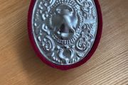 Trinket Box Velvet with Silver On Lid