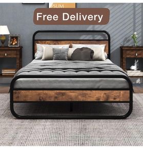 Double Bed Metal Platform Bed Frame