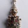 Vintage Genuine 925 Sterling Silver Movable Clown Pendant Set With Austrian Crystals Image 2