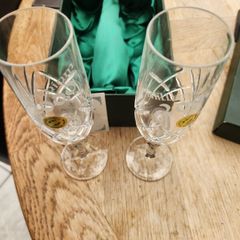 Waterford crystal champagne glasses.