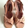 PIED A TERRE nude pink leather slingback chunky high heels (Size EU39) Image 3