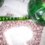 3 Beautiful Old Green Glass Oil Lamps, Postage Available Image 9