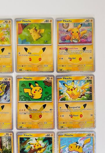 Pokemon 30th Anniversary TCG Pikachu Cards Lot English