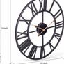 European Farmhouse Vintage Clock with Roman Numerals, 40cm Non-Ticking Battery Operated Metal Skeleton Decorative Clock for Home Kitchen Cafe Hotel Office Decor(Black) Image 3