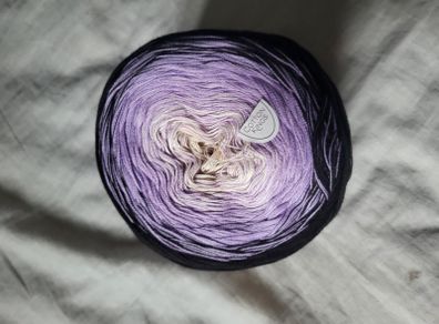 Hobbii Cotton Cake Yarn, gradient 200g NEW black lilac