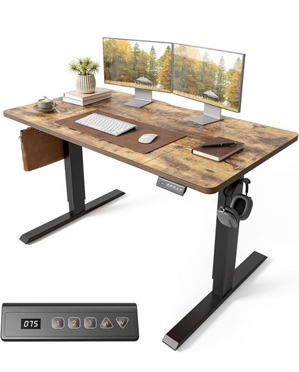 Electric Standing Desk Height Adjustable For Gaming and Computer, 120 x 60cm Sit Stand