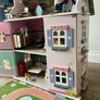 wooden dolls house with furniture & figures Image 6