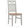 Dining Chairs 2 pcs Grey Solid Oak Wood Image 8