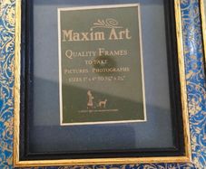 Faux blue marble rectangular resin frame with glass Victorian style for photo picture tabletop wall hanging antique style marbled gold gilt 5 x 4 inches to 31/4 x 21/4 inches.