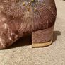 Pink Velet Gold Heel Ankle Boots UK5 Image 4