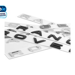 3d ABS Logo Letters Land Range Rover Black Silver