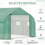 NEW SALE | Walk-in Polytunnel Garden Greenhouse, Outdoor Mesh Door Greenhouse with PE Cover and 6 Windows, 3.5 x 3 x 2m, Green Image 5