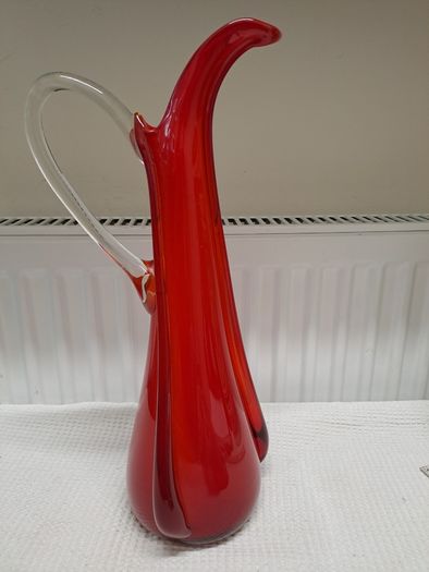 Murano glass Sommerso beak vase or jug