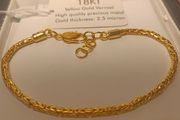 18kt Vermeil Sterling Hard Gold Plated Silver Byzantine Link Bracelet