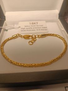 18kt Vermeil Sterling Hard Gold Plated Silver Byzantine Link Bracelet