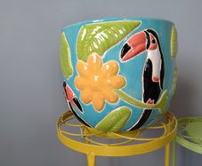 Heavy Ceramic Tropical Plant Pot