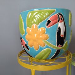 Heavy Ceramic Tropical Plant Pot