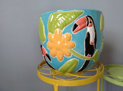 Heavy Ceramic Tropical Plant Pot