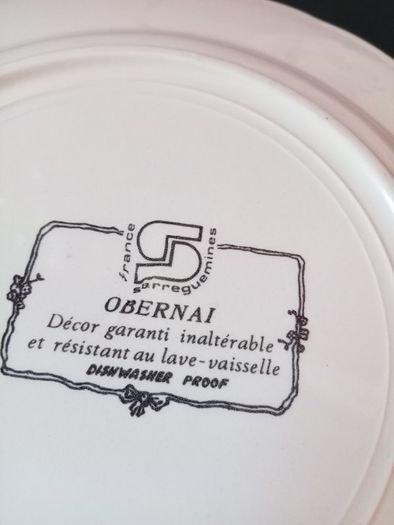 Set Of 6 Obernai Faienceries Sarreguemines France Dinner  Plates Henri Loux Design