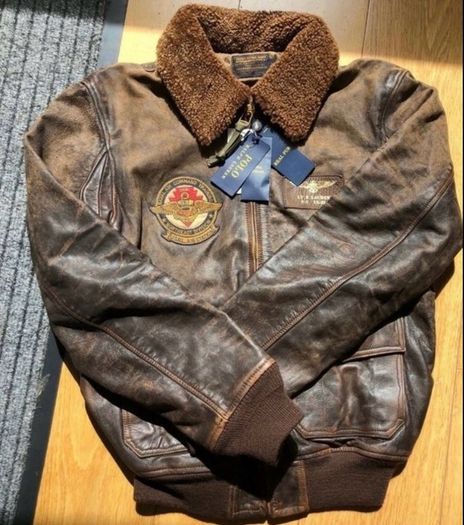 Ralph Lauren Iconic G-1 Bomb Leather Jacket