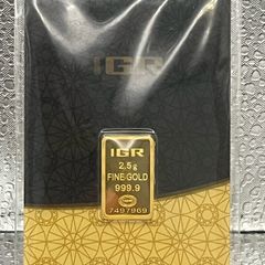 2.5grams Fine 9999 Gold Bullion IGR Bar.