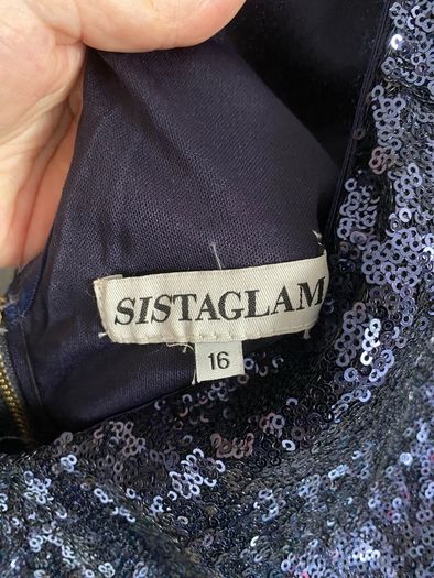 Sistaglam ladies midnight blue ladies sequins dress