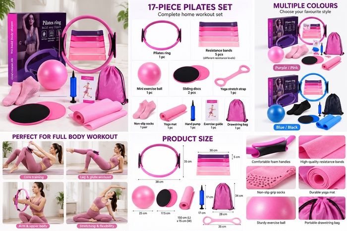 17 Piece Yoga & Pilates Fitness Set Brand New