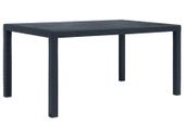 Garden Table Anthracite 150x90x72 cm Plastic Rattan Look