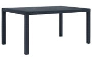 Garden Table Anthracite 150x90x72 cm Plastic Rattan Look