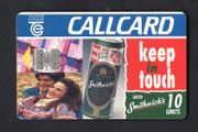 1995 Ireland 10 unit Smithwicks beer /Irish Ale, "Keep in touch with Smithwick's" (Schlumberger SC7) Call Card Used. Telecom Eireann card number 1103.