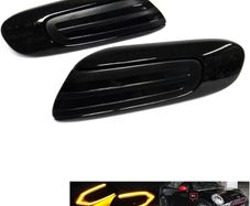 2x Black Smoked Lens Side Indicator Amber LED Marker Repeater Light For 2013-2020 Cooper One Hatch F55 F56 Convertible F57