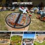 X-Marks Fire Pit Grill Grate, Foldable Round Cooking Grate, Heavy Duty Steel Campfire BBQ Grill Image 2