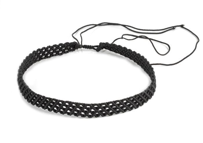 Black crochet choker necklace