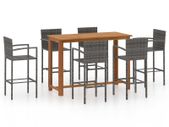 7 Piece Garden Bar Set Grey
