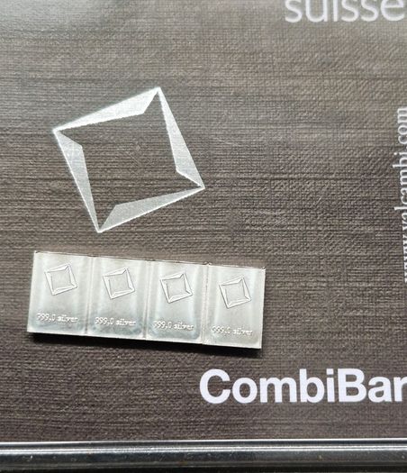 4 x 1 gram Silver Bar's (4 Grams) - Valcambi 999