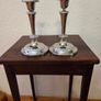 Pair Elegant Vintage Silver Plate Candlesticks Image 2