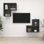 4 Piece TV Cabinet Set Grey Chipboard Image 5