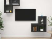 4 Piece TV Cabinet Set Grey Chipboard