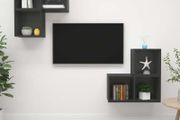 4 Piece TV Cabinet Set Grey Chipboard