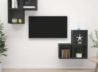 main image for ad 4 Piece TV Cabinet Set Grey Chipboard