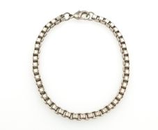 Vintage 925 Sterling Silver Chunky Box Chain Bracelet