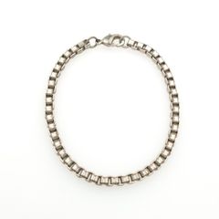 Vintage 925 Sterling Silver Chunky Box Chain Bracelet