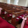 Wedding Pew Ends- wicker hearts Image 4